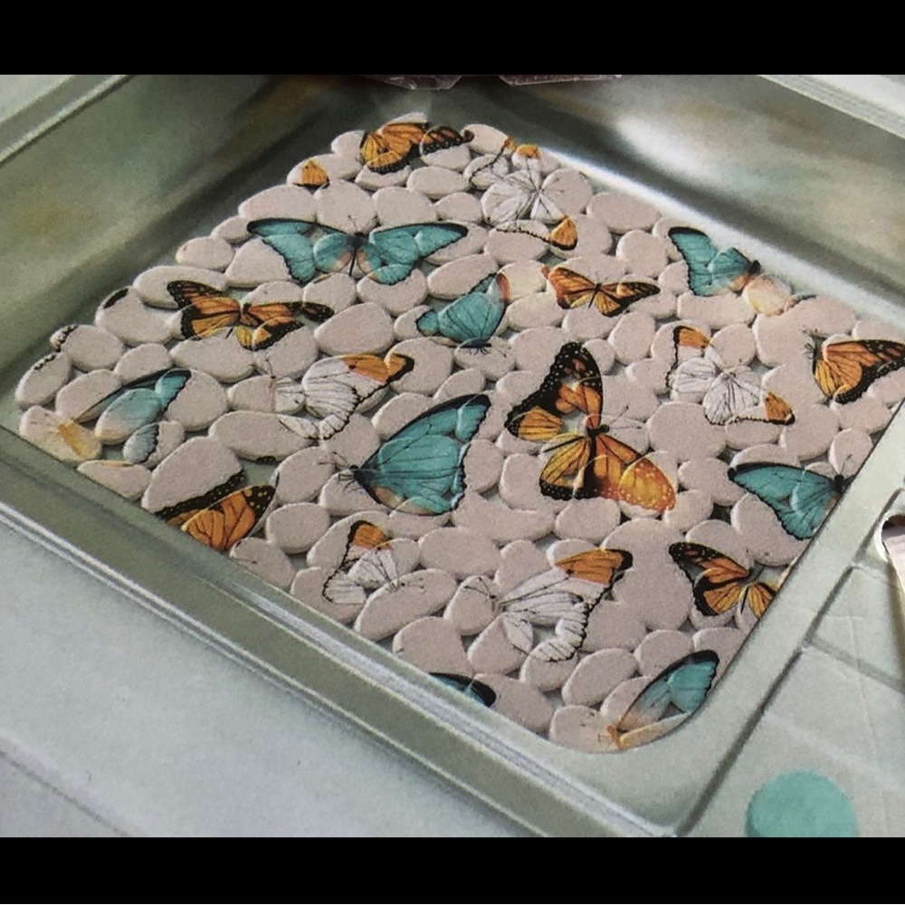 Pink Butterfly Sink Mat Set | 2pcs - Picture 3 of 4